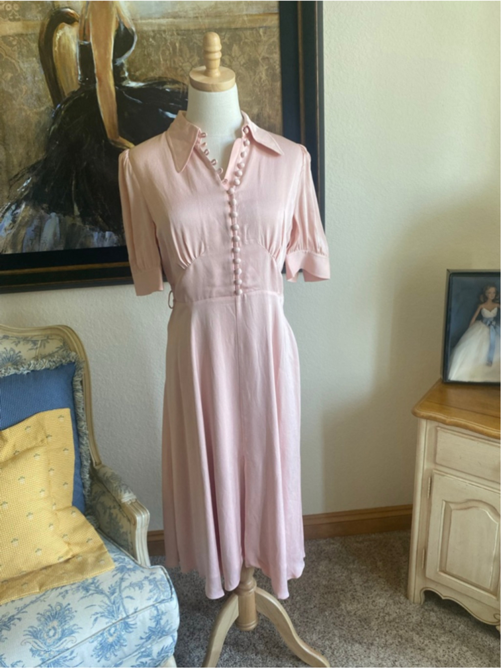 NWT LK Bennett Pink Midi Dress Size 6 - Picture 3 of 9
